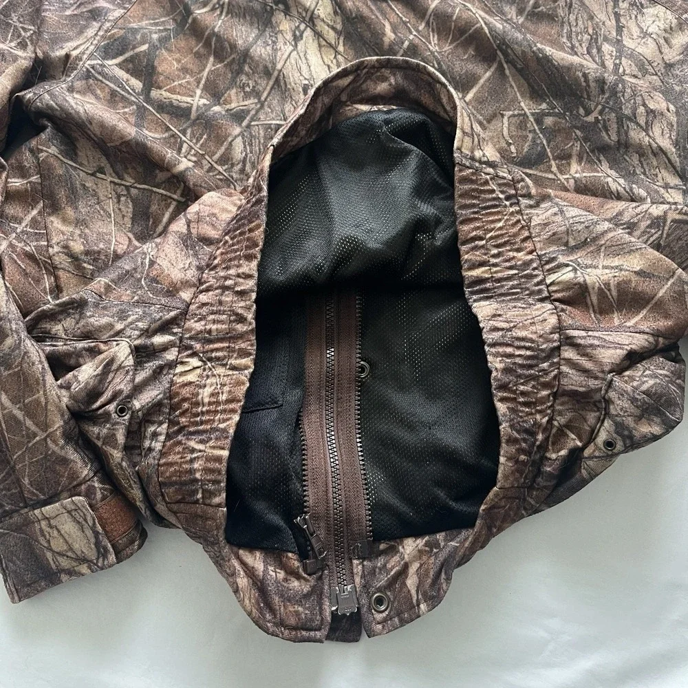 Gamehide Hunting Jacket Mens S Mossy Oak Break-Up Snap Button Zipper Hush Hide